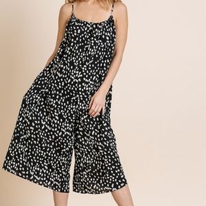 Umgee Oversized Cropped Wide Leg Jumpsuit